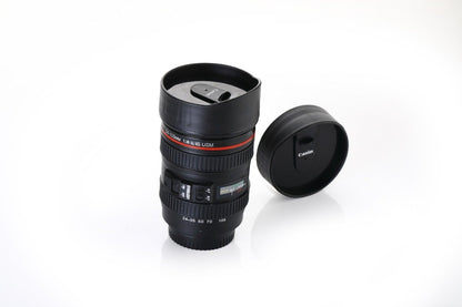 0720 Camera Lens Shaped Coffee Mug Flask With Lid