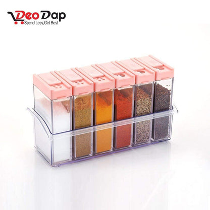 122 Plastic Spice Jars (6 Pcs 14x22x8cm Multicolour)