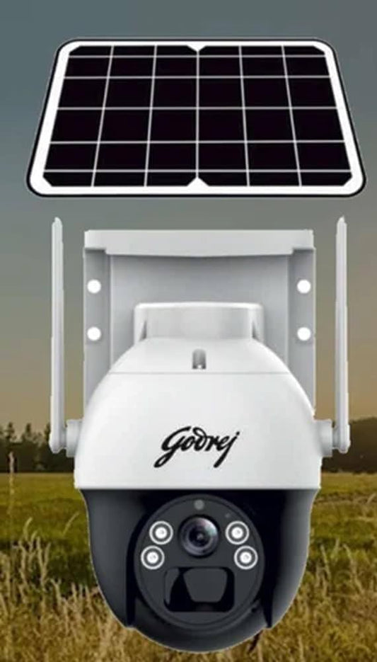 Godrej Ace Pro Green 4MP IP66 PTZ Solar Sim CCTV Camera with 4G Support, Human Detection, 2 Way Talk, Works with Alexa & Battery Backup of 36 hrs