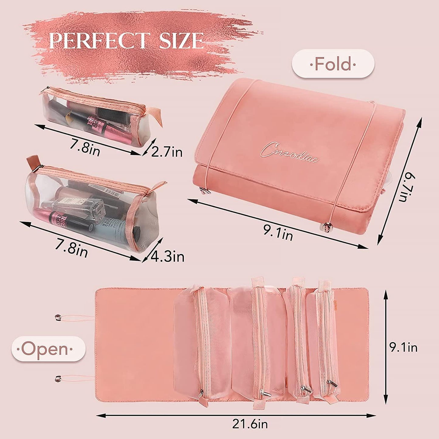 Solid 7 Cms Cosmetic Pouch(Pink)