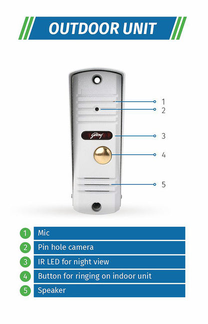 Godrej Seethru RE7 Eco White Video Door Phone