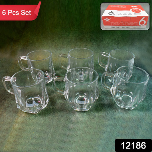 Glass Coffe  Tea Cup  Mug Enjoy Your Drink In Style (6 Pcs Set  300 Ml)