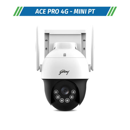 Godrej Ace Pro 4G Mini-PT, 2 Way Audio, Smart Motion Tracking, Humanoid Detection, Alarm System Home Camera