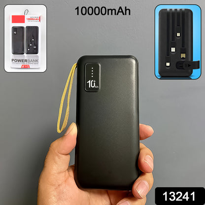 10000mah 12w Fast Charging Power Bank With Built 4 In 1 Usb With Mobile Holder (1 Pc)