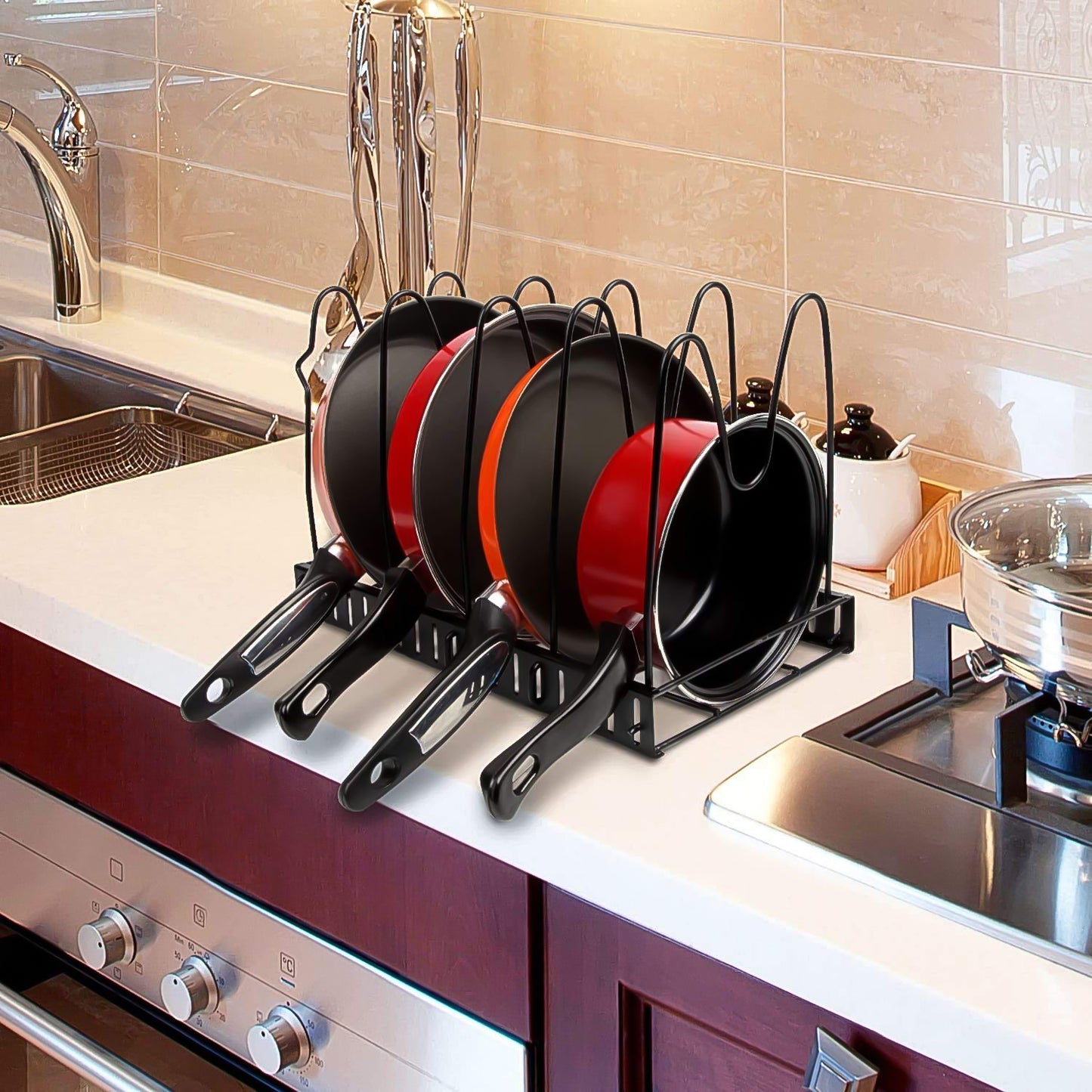 Multipurpose Pan  Pot Organizer Rack (1 Pc)