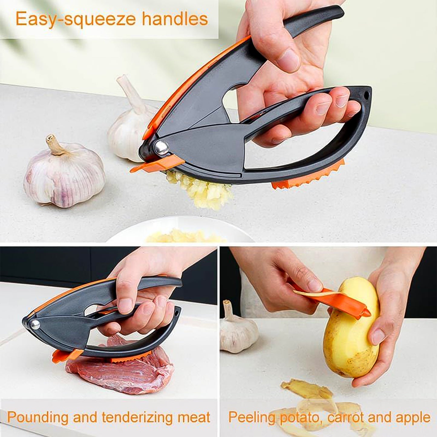 Multifunctional Garlic Press Garlic Mincing  Crushing Tool (1 Pc)