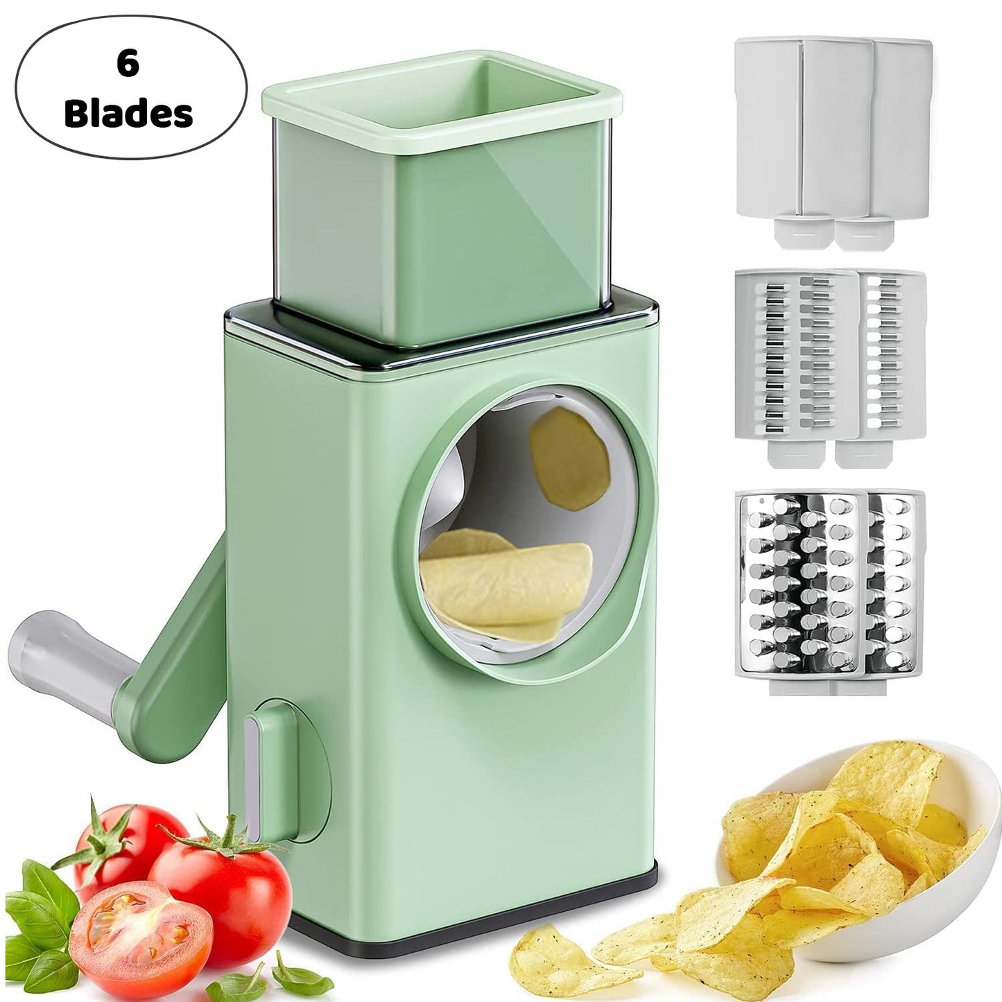 5775 Stainless Steel Vegetable Chopper Veg Chopper And Dicer With 6 Blades  Brush Kitchen Multifunctional Mandoline Vegetable Slicer For Veggies Onion Garlic Potatoes Fruits Cookie Oreo Vegetable Cutter Stable Suction Base For Home Kitchen