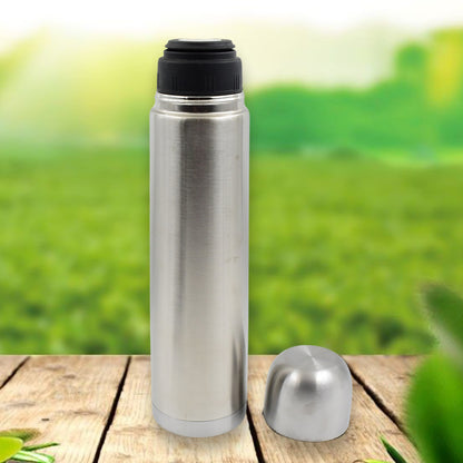 Vacuum Flask With Cover 188 Stainless Steel  Hot And Cold Water Bottle With Push-down Lid  Double Walled Stainless Steel Bottle For Travel Home Office School Picnic (750 Ml)