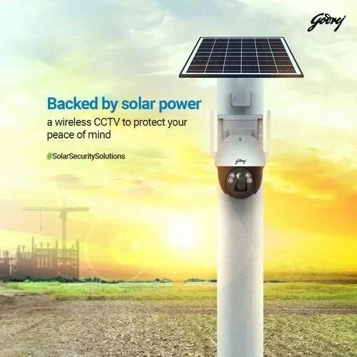 Godrej Ace Pro Green 4MP IP66 PTZ Solar Sim CCTV Camera with 4G Support, Human Detection, 2 Way Talk, Works with Alexa & Battery Backup of 36 hrs