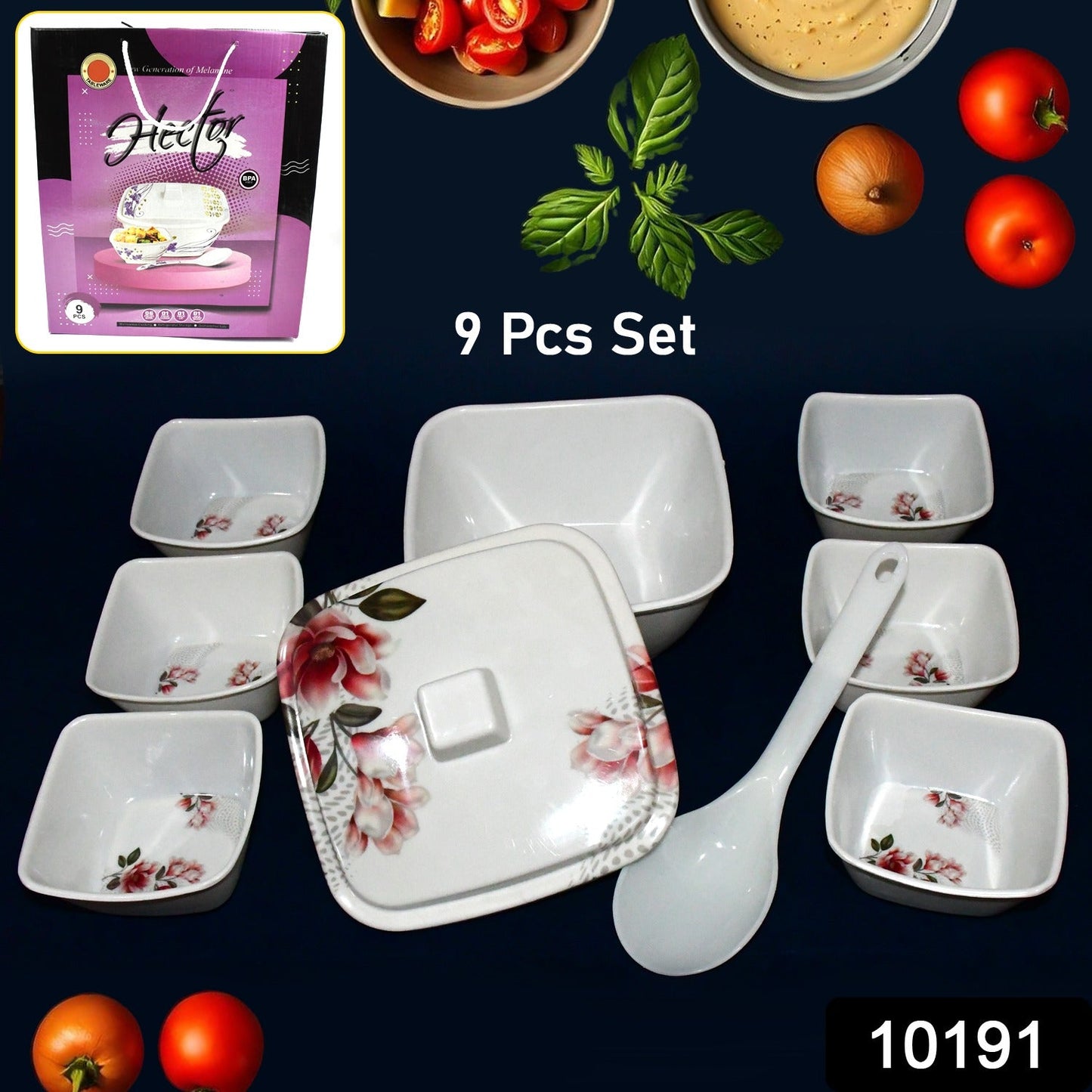 Hector High Quality Dinning Dinner  Pudding Set (9 Pcs Set)