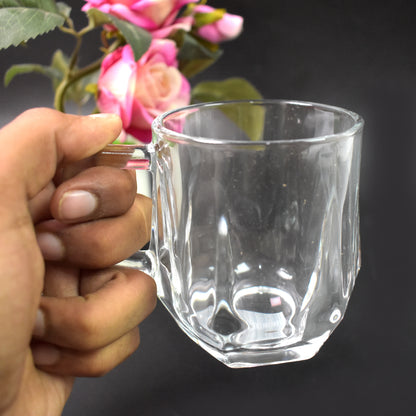 Glass Coffe  Tea Cup  Mug Enjoy Your Drink In Style (6 Pcs Set  300 Ml)